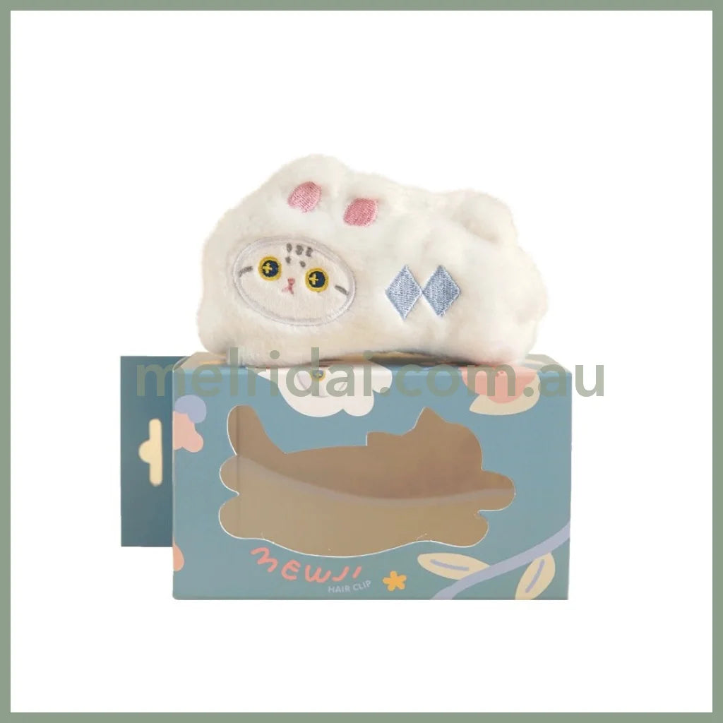 Mewji Fluffy Cat Hair Claw Clip (Wh)