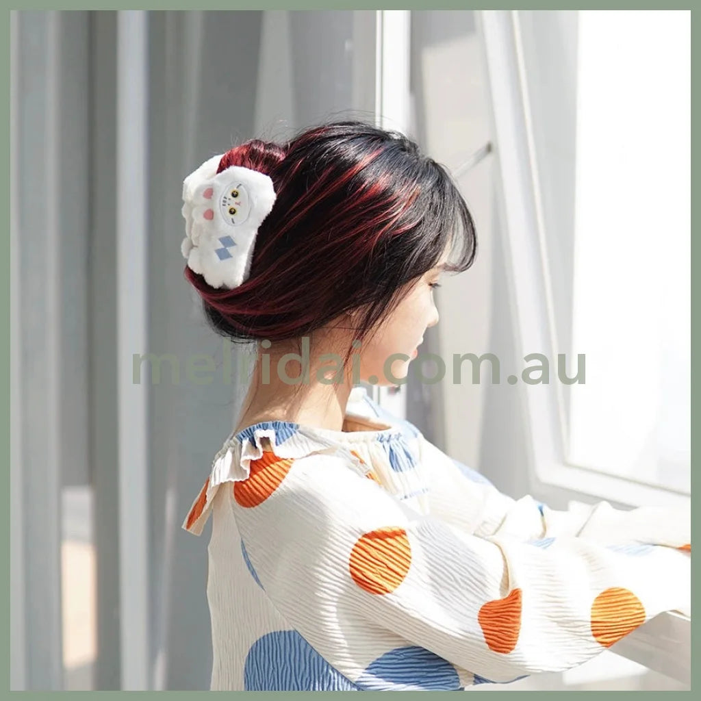 Mewji Fluffy Cat Hair Claw Clip (Wh)