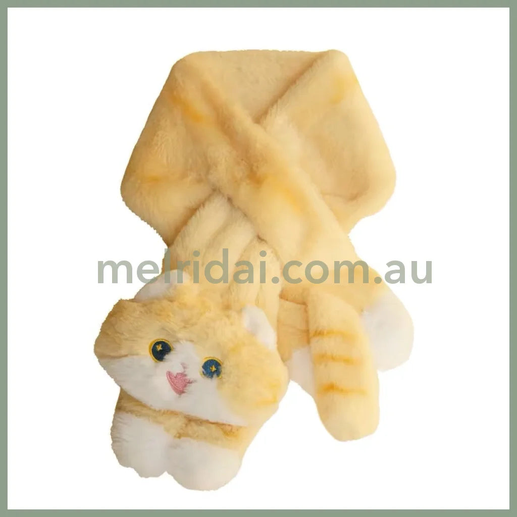Mewji♡ Fluffy Mascot Scarf 90*13Cm 妙吉猫 猫咪造型 软软茸茸可爱围巾