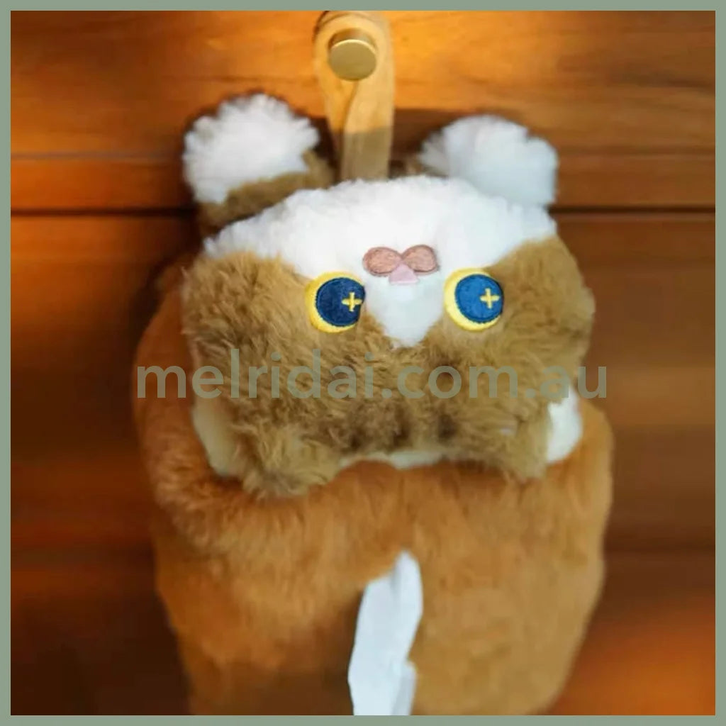 Mewji♡ Fluffy Tissue Box Cover 妙吉猫 猫咪面包造型 可悬挂式纸巾盒