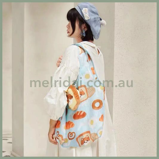 Mewji♡ Foldable Eco Bag & Keychain (Toast)