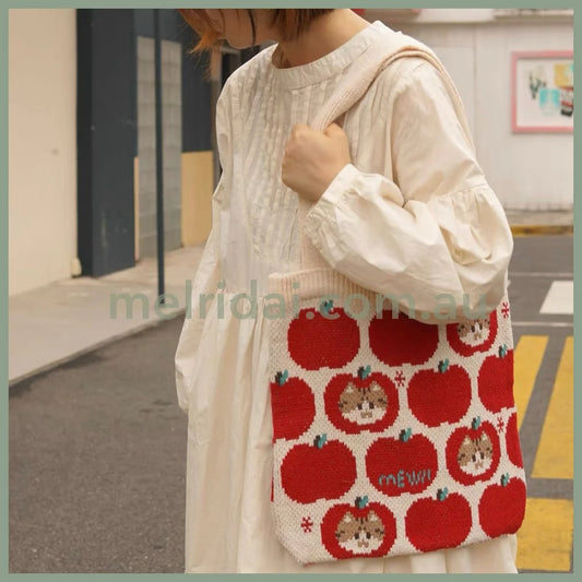 Mewji Knitted Tote Bag (Apple)