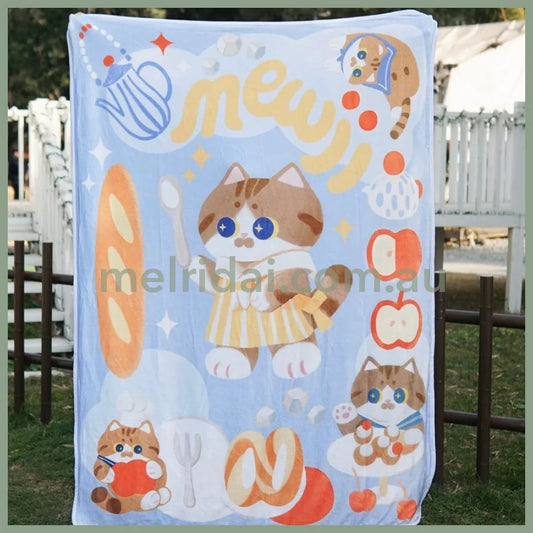 MEWJI♡ Shell Fabric Two -Side Blanket 165 x 125cm (Blue)