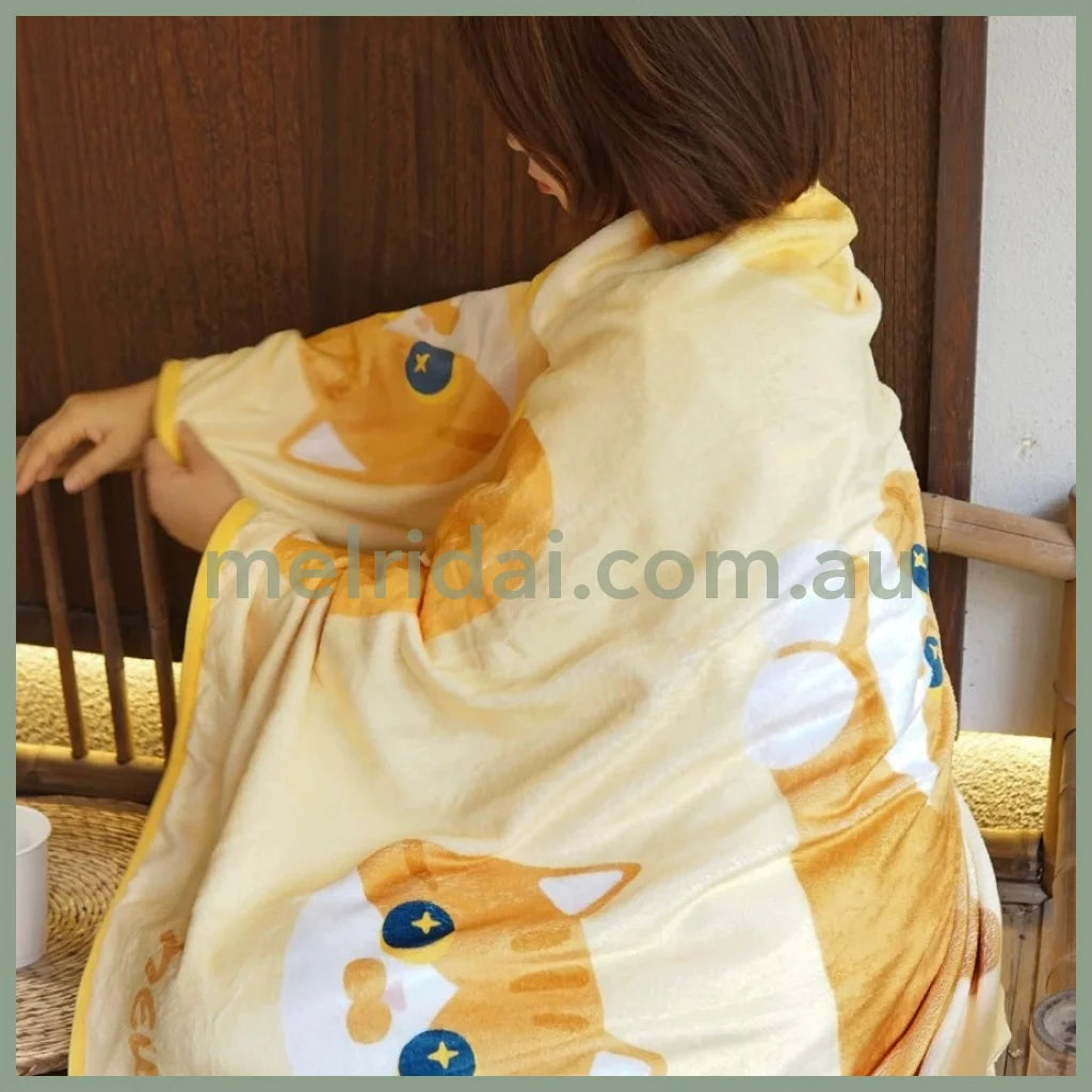 MEWJI♡ Shell Fabric Two -Side Blanket 165 x 125cm (Yellow)