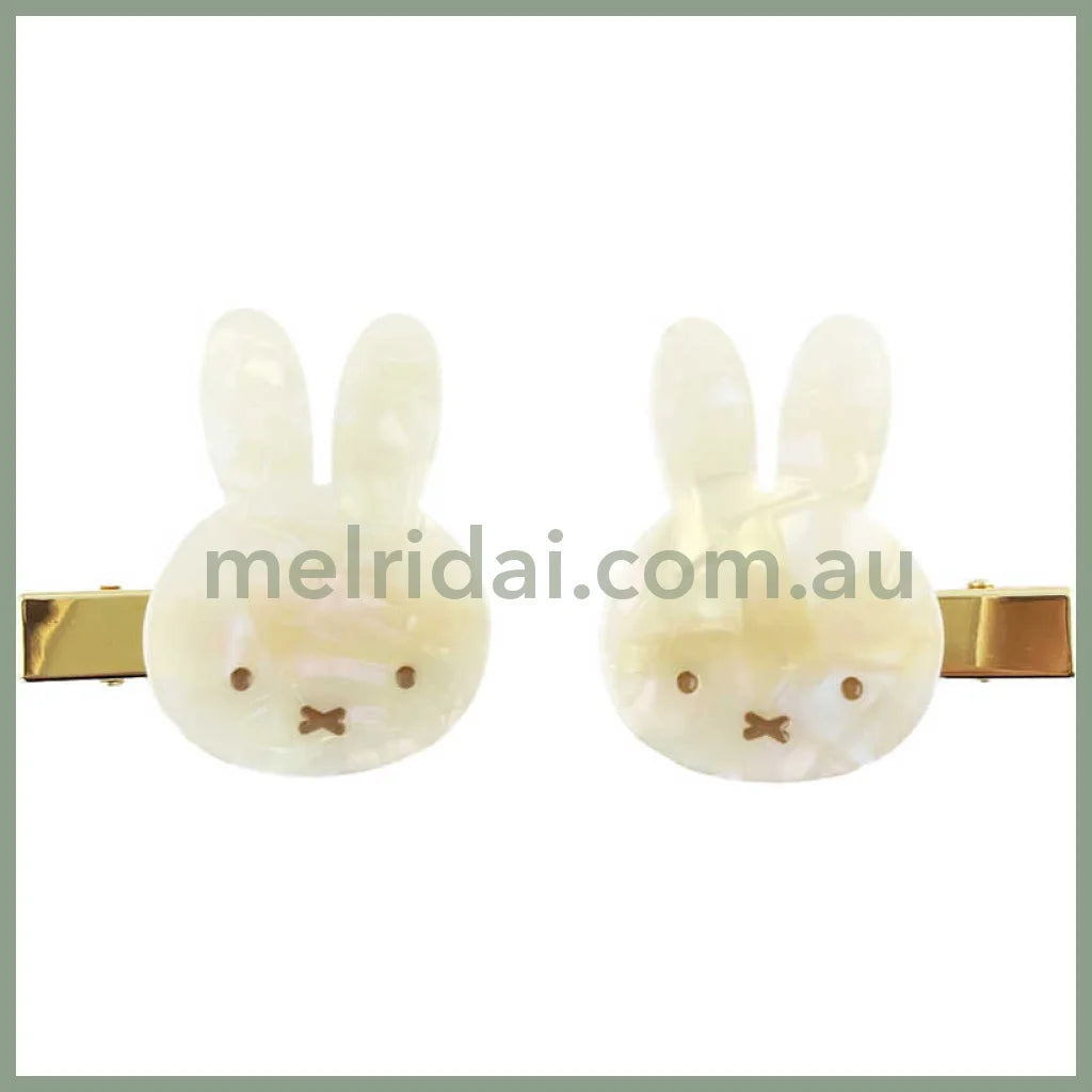 Miffy | Hair Clip Set Of 2 (Marble Gold) 米菲 刘海发卡/前额发卡