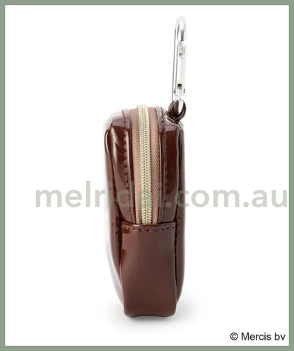 Miffy | Mini Pouch H15Cm W10Cm D2.5Cm (Chocolate & Strawberry) 米菲 内衬印花 迷你拉链零钱包/Airpods收纳包/挂件
