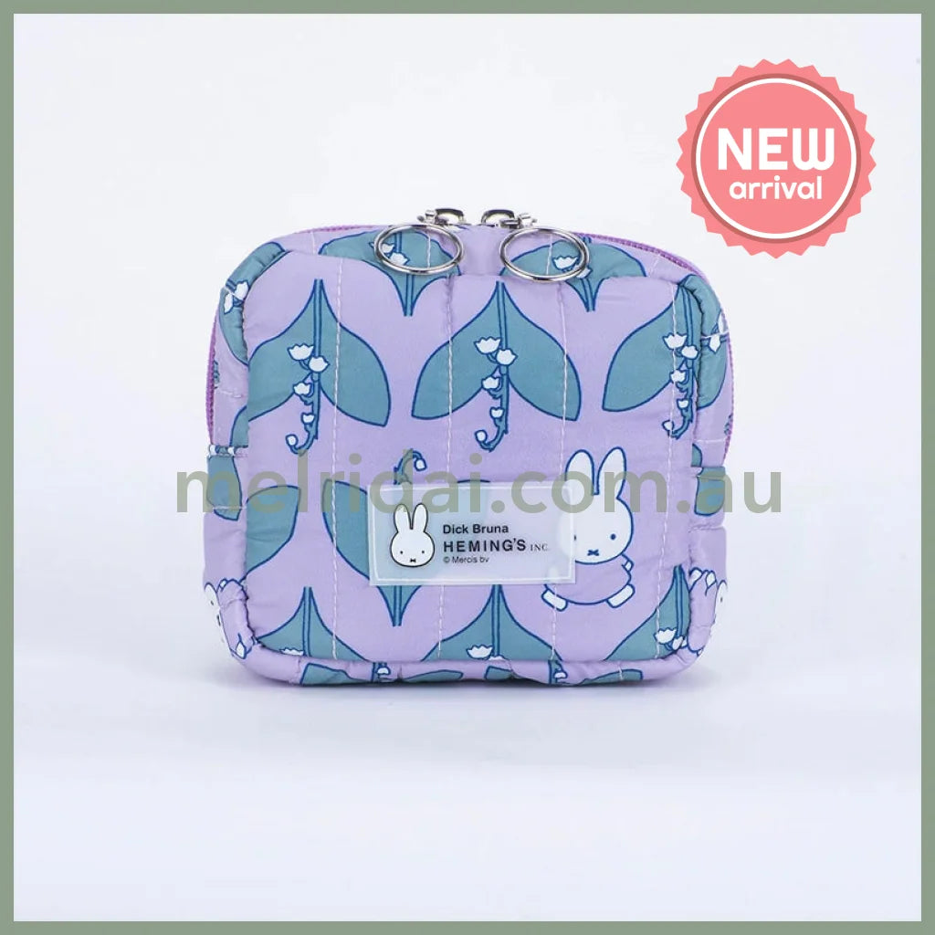MIFFY x HEMING’S | Quilted Square Pouch 120 x 110 x 50mm (Lily)