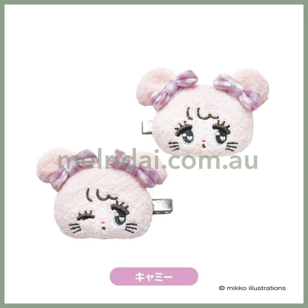 Mikko Illustrations | Mascot Hair Clip Set 62×80×34mm (Cammy Ribbon)