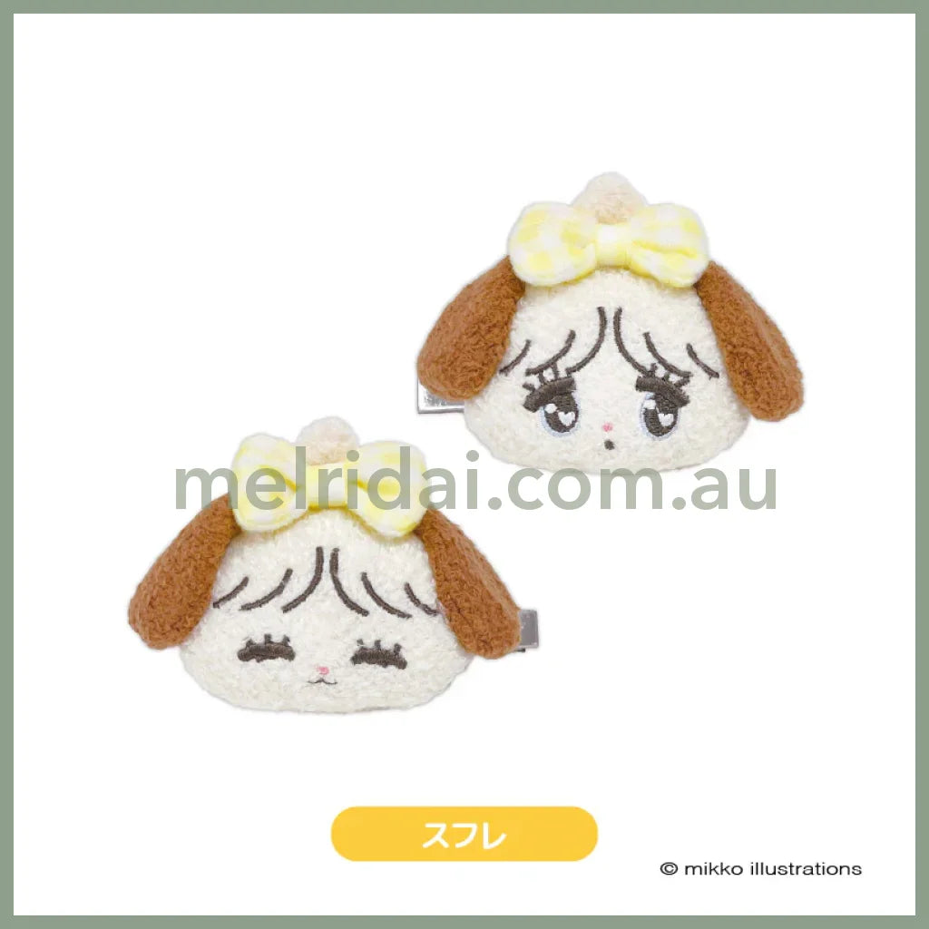 Mikko Illustrations | Mascot Hair Clip Set 62×80×34mm (Souffle Ribbon)