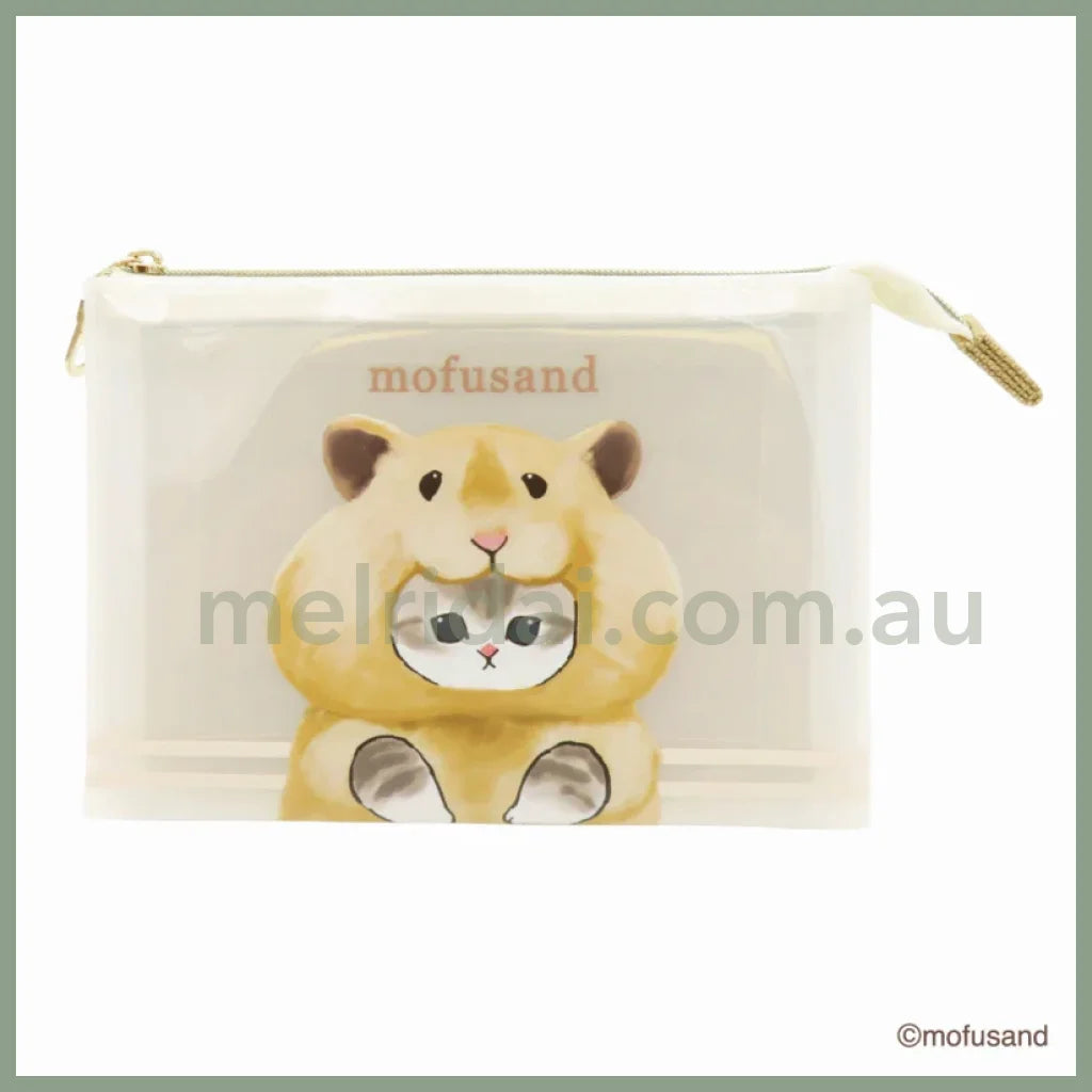 Mofusand | 3 Pocket Mesh Pouch H110 Xw165 Xd30Mm 猫福 三层口袋 半透明收纳包 Hamster 仓鼠