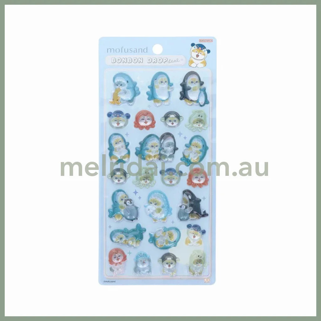 MOFUSAND | Bonbon Drop Seal 3D Sticker 200×95×7mm (Cat Shark Sea Creatures Nyan)