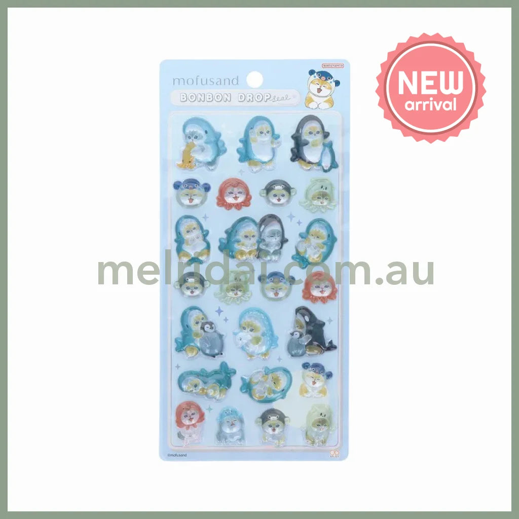 MOFUSAND | Bonbon Drop Seal 3D Sticker 200×95×7mm (Cat Shark Sea Creatures Nyan)
