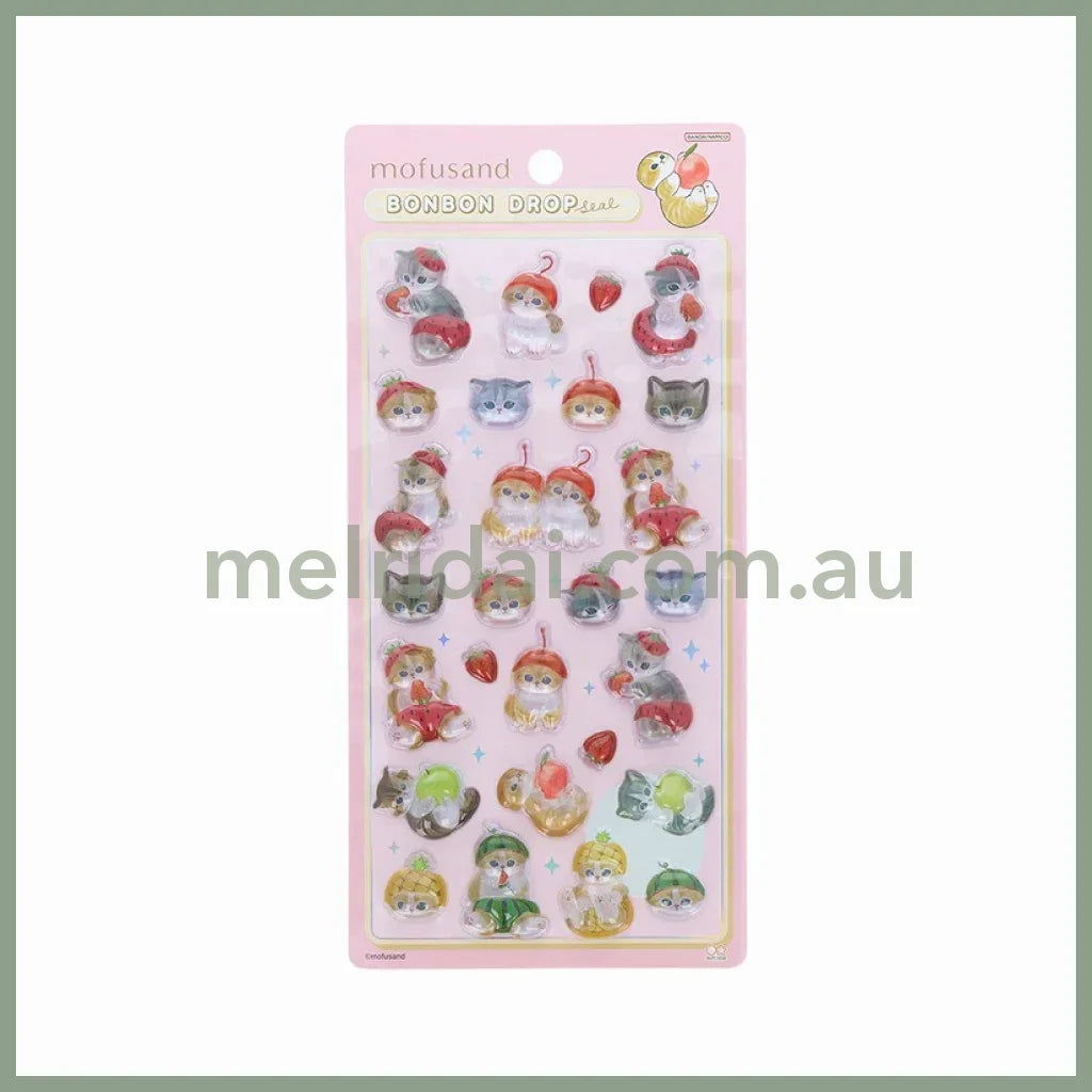 MOFUSAND | Bonbon Drop Seal 3D Sticker 200×95×7mm (Cats Cherry Fruit Nyan)