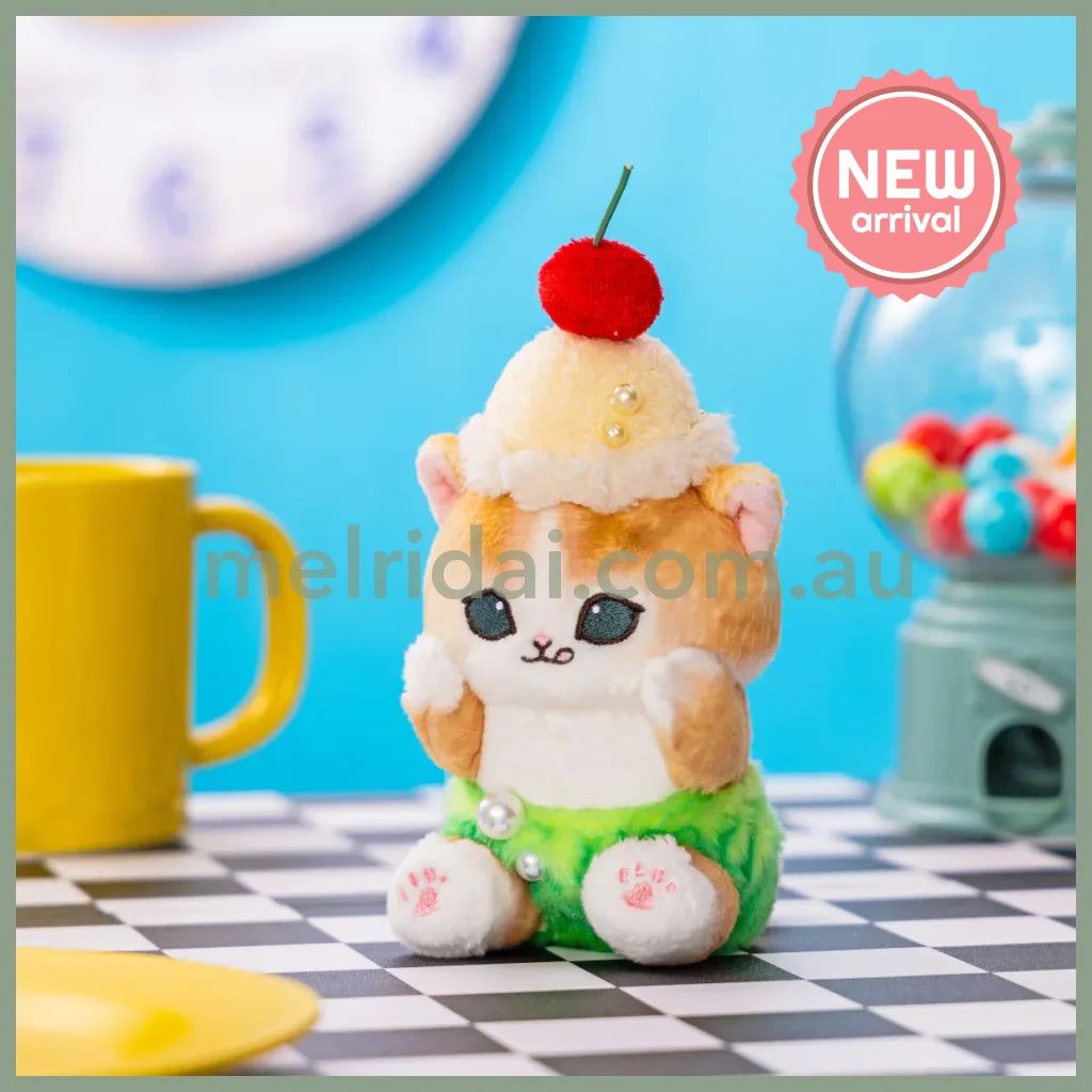 MOFUSAND | Cream Soda Cat Mascot Holder Keychain Bag Charm 150 x 80 x 80mm (Diner)