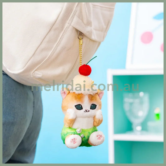 MOFUSAND | Cream Soda Cat Mascot Holder Keychain Bag Charm 150 x 80 x 80mm (Diner)
