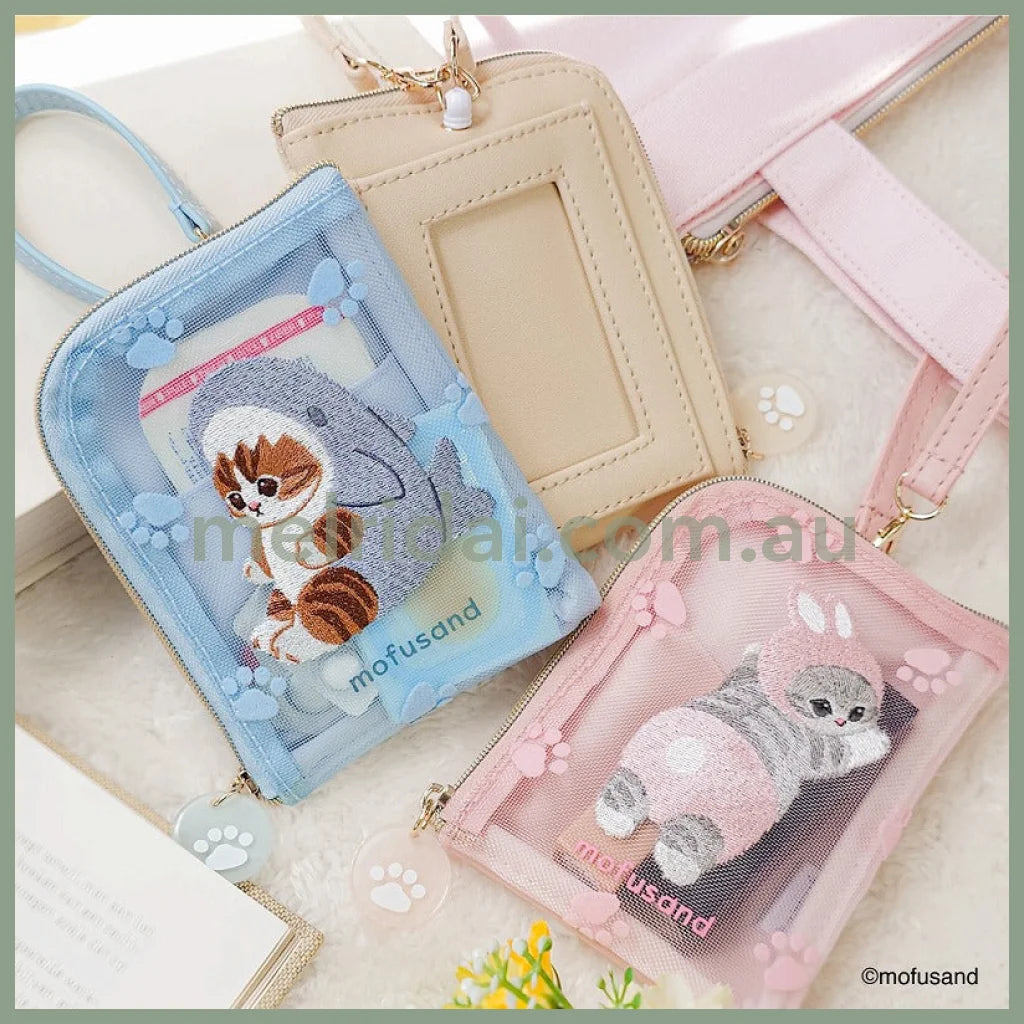 Mofusand | Daily Pouch Flocky With Reel H120 X W90 D10Mm (Rabbit Meow)