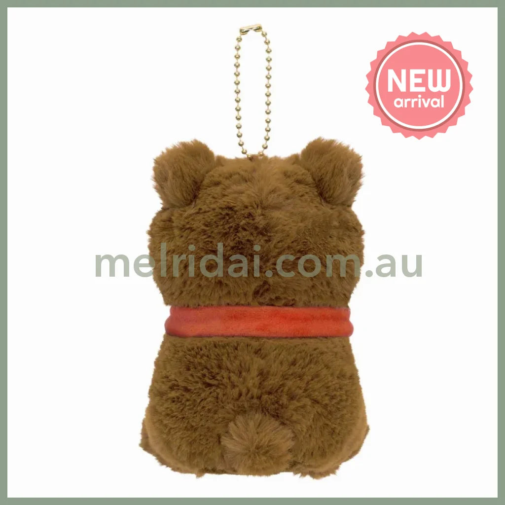 MOFUSAND | Exhibition Mascot Holder Plush Keychain 130×85×90mm (Teddy Bear Nyan Brown)