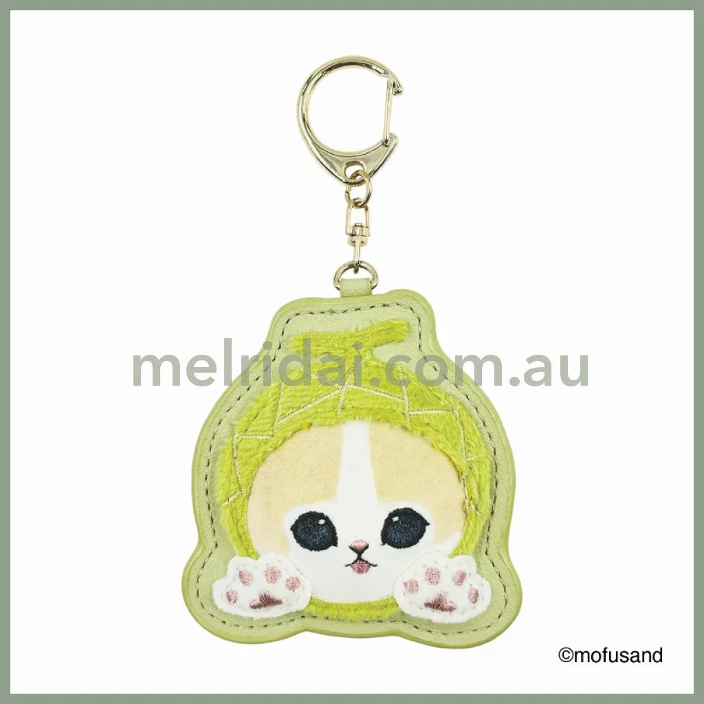 MOFUSAND | Fluffy and Fuzzy Patch Keychain 78×65×10mm (Melon Cat Nyan)