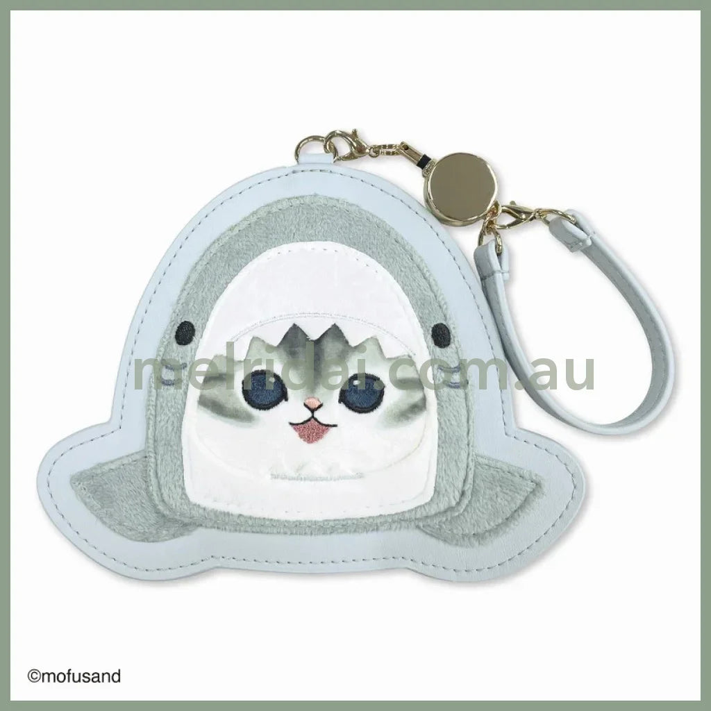 Mofusand | Fluffy Pass Case Card Holder With Reel H135 X W115 D5Mm (Shark)