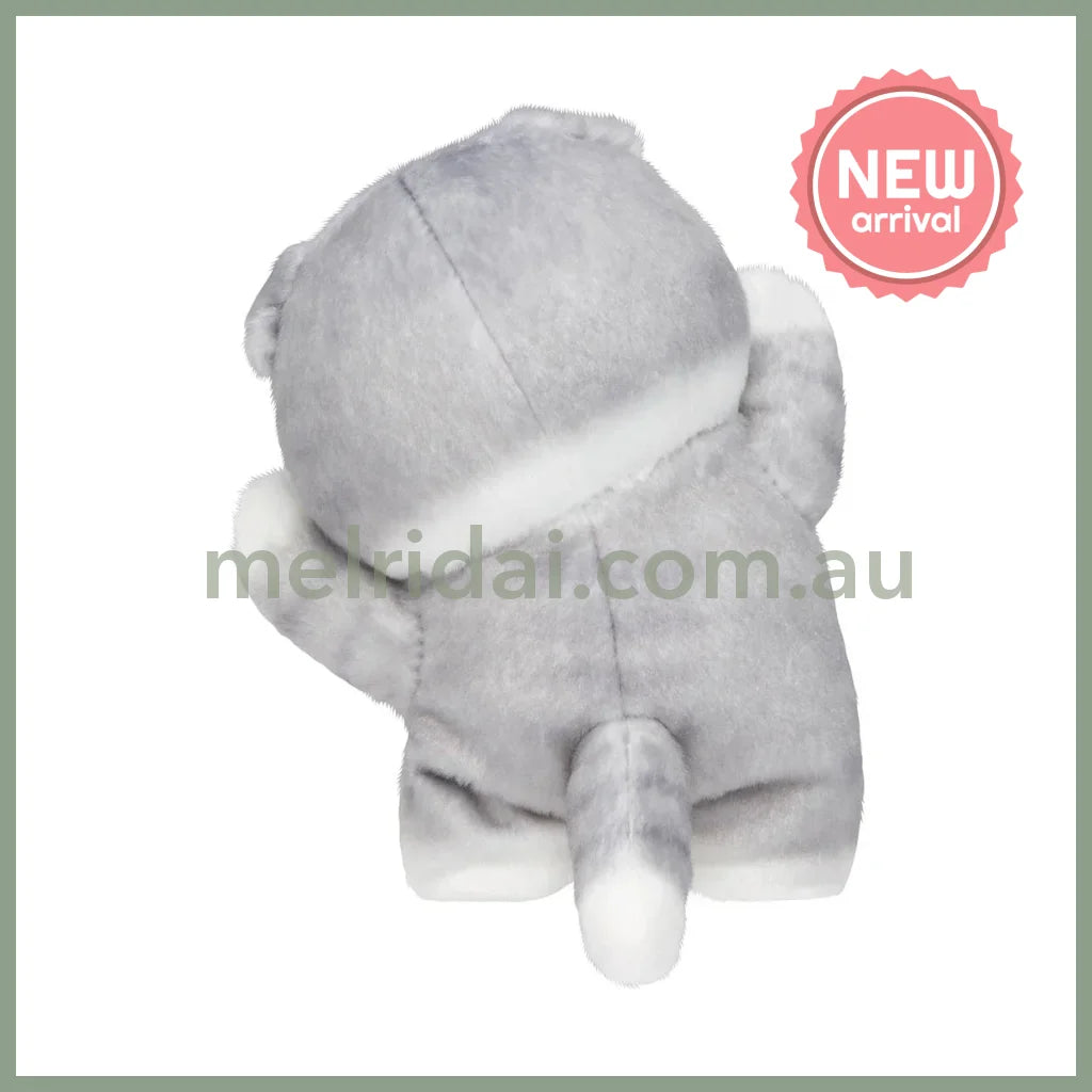 MOFUSAND | Grey and White Standing Plush Toy Plush Doll 175×120×100mm (Hyokkori! Tachimasu Nyan)