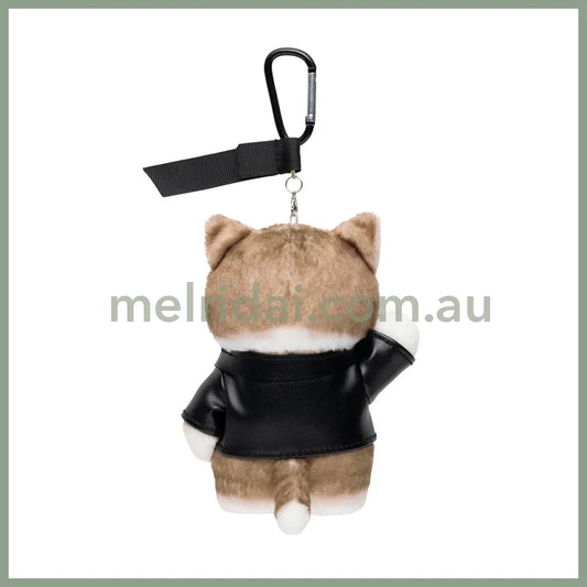 MOFUSAND | Leather Jacket Cat Mascot Holder Keychain Bag Charm 140 x 105 x 75mm (Diner)