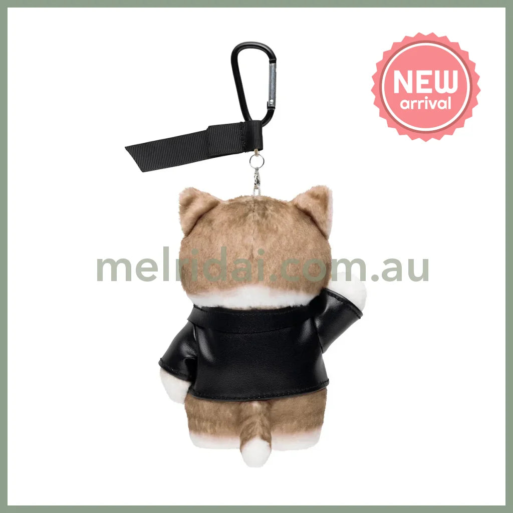 MOFUSAND | Leather Jacket Cat Mascot Holder Keychain Bag Charm 140 x 105 x 75mm (Diner)