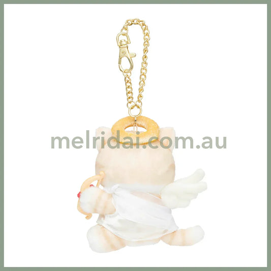 MOFUSAND | Mascot Holder Bag Charm Plush Keychain 115×85×140mm (Cupid & Angel Cat Orange)