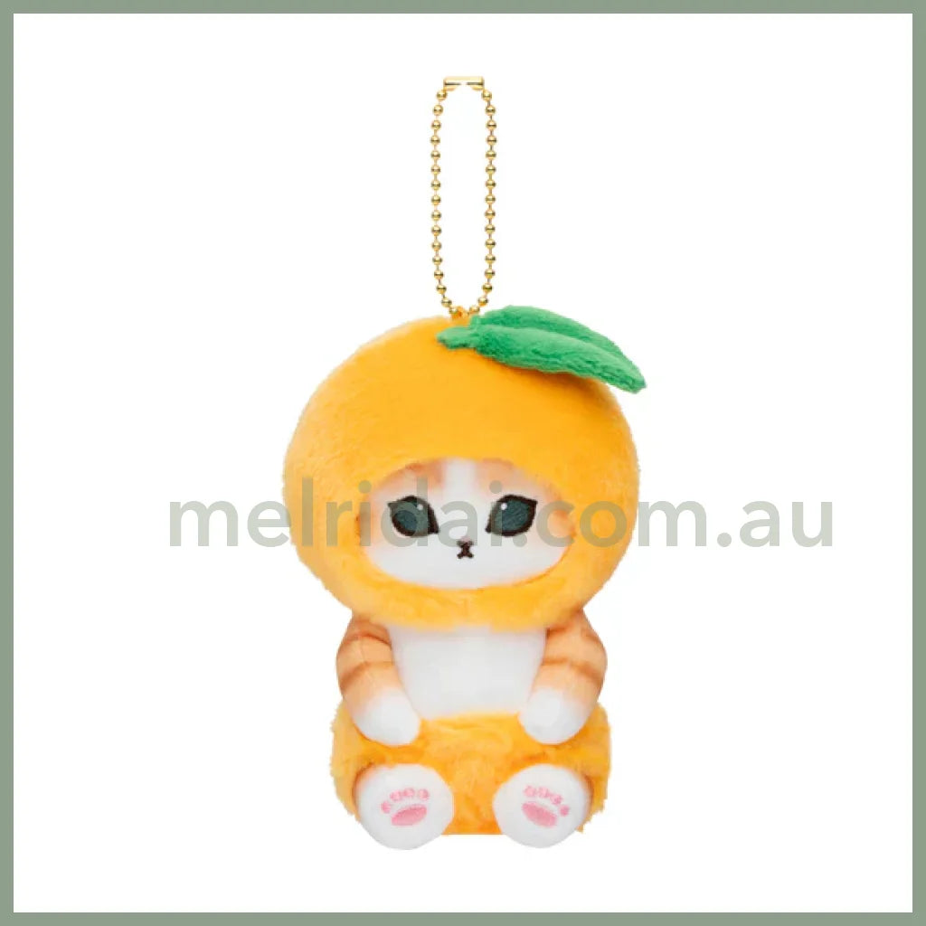 Mofusand | Mascot Holder Keychain Approx.130Cm (Vegetable & Fruits2) 猫福 毛绒挂件/包挂/钥匙链（蔬菜水果系列2） Orange