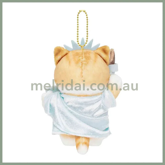 MOFUSAND | Mascot Holder Plush Keychain 155×120×90mm (Mofumofu Journey Cat - Statue of Liberty)