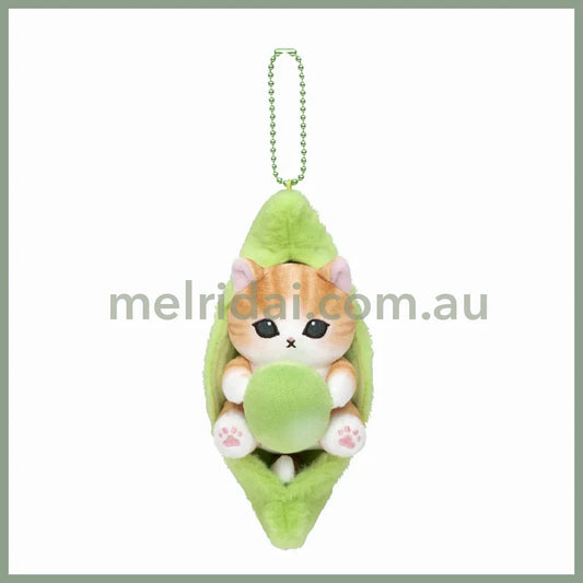 Mofusand | Mascot Holder Plush Keychain H155×W70×D85Mm (Edamame Cat Nyan Bean)