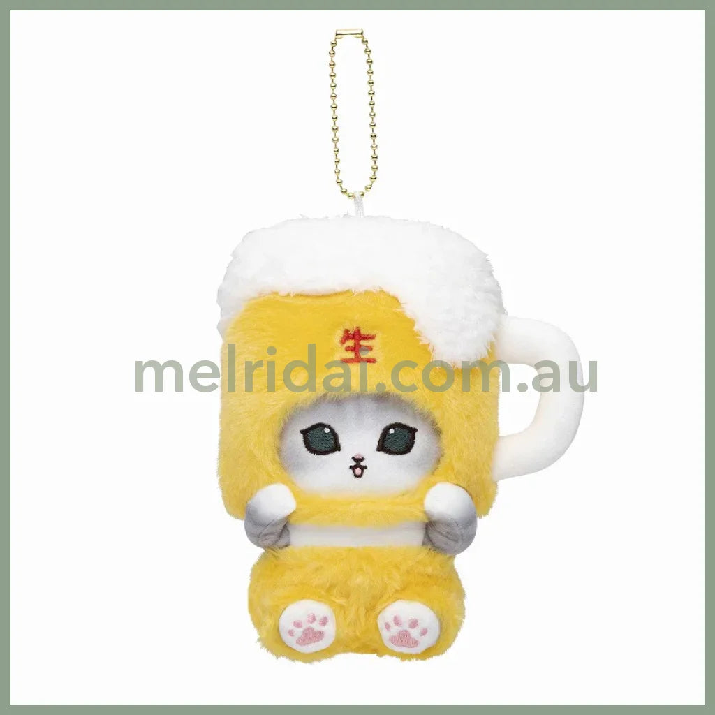 Mofusand | Mascot Holder Plush Keychain H165×W115×D80Mm (Beer Cat Nyan)