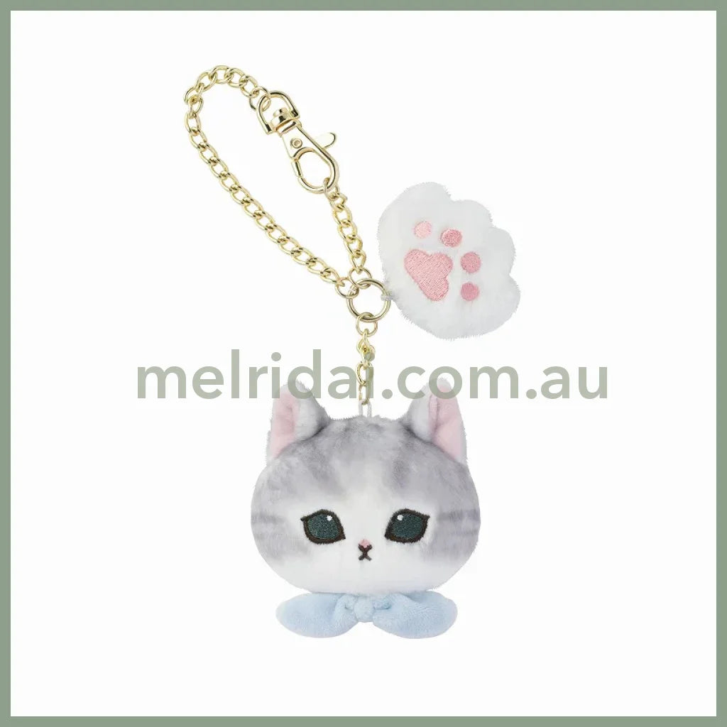 Mofusand | Mascot Paw & Gold Keychain H85×W75×D40Mm (Gray/Grey)
