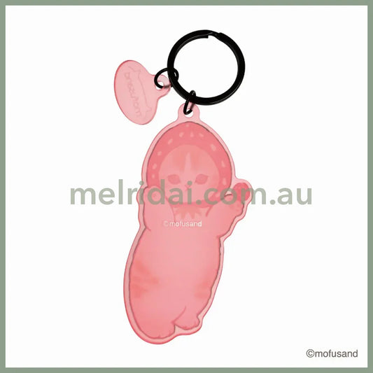 Mofusand | Matte Dyed Keychain/Key Holder H97 X W45 D2.5Mm (Strawberry Nyan)