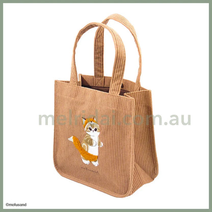 Mofusand | Mini Tote Bag H250×W250×D120Mm (Cat / Fox) 猫福 迷你托特包 灯芯绒/刺绣（狐狸）