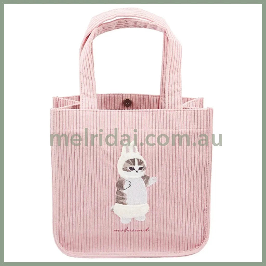 Mofusand | Mini Tote Bag H250×W250×D120Mm (Rabbit) 猫福 迷你托特包 灯芯绒/刺绣(兔子)