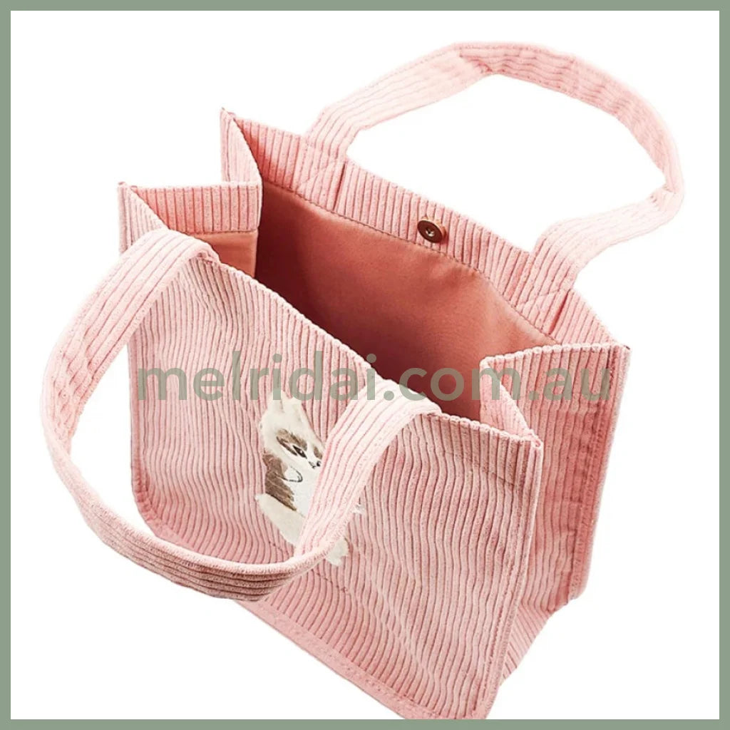 Mofusand | Mini Tote Bag H250×W250×D120Mm (Rabbit) 猫福 迷你托特包 灯芯绒/刺绣(兔子)