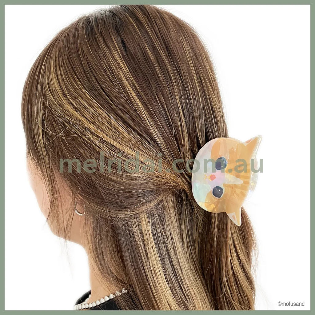 Mofusand | Pearl Acrylic Hair Claw Clip H60 × W80 D45Mm (Cat)