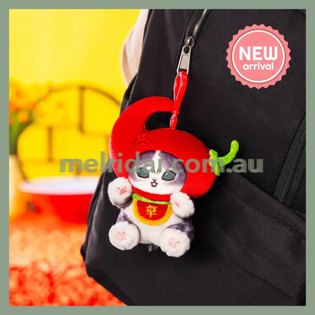 MOFUSAND | Plush Keychain Bag Charm 145×85×125mm (Angry Chili Pepper Cat)