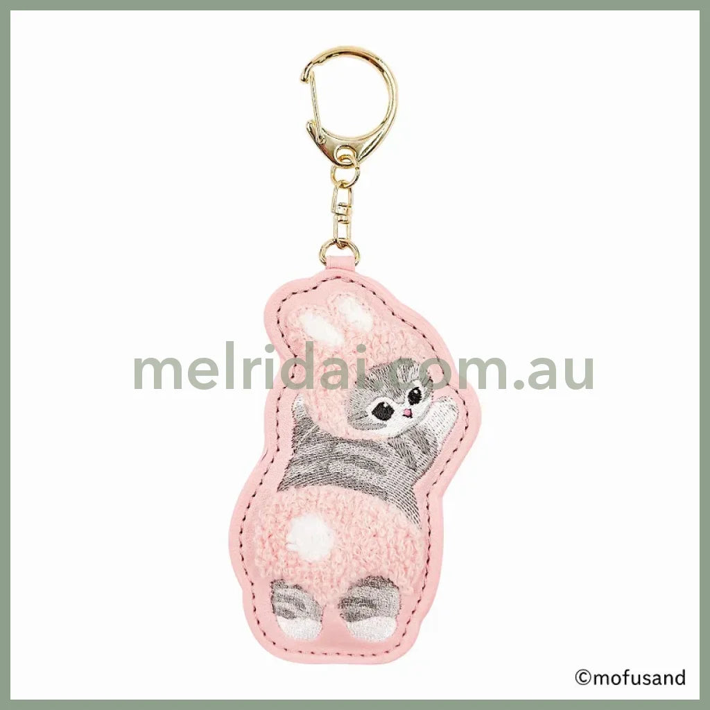 Mofusand | Sagara Embroidery Keychain H65 × W90 D17Mm (Rabbit Meow)
