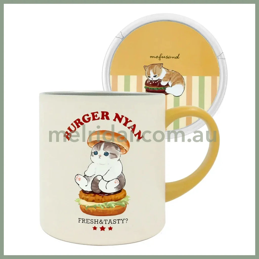Mofusand | Stainless Mug Cup With Lid (Burger) 400Ml 猫福 不锈钢保温杯/桌面马克杯/带盖/保温保冷(汉堡款)