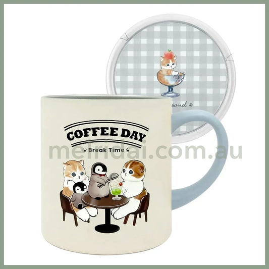 Mofusand | Stainless Mug Cup With Lid (Coffee) 400Ml 猫福 不锈钢保温杯/桌面马克杯/带盖/保温保冷（咖啡日）
