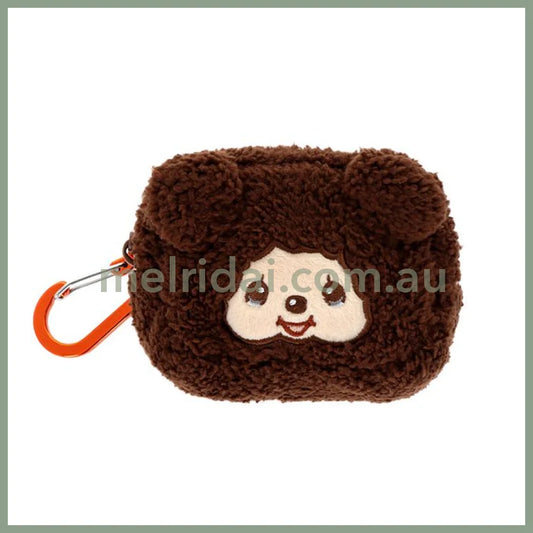 Monchhichi | Fluffy Mascot Mini Pouch with Carabiner 90×65×40mm (Monchhichi-chan Face)