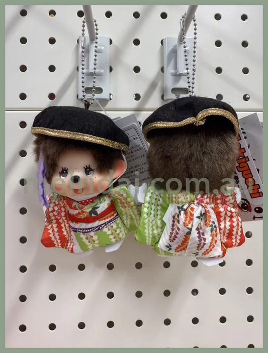 Monchhichi | Mascot Holder Plush Keychain Bag Charm H11.5×W8.5×D7.5cm (Renjishi Fujimusume)