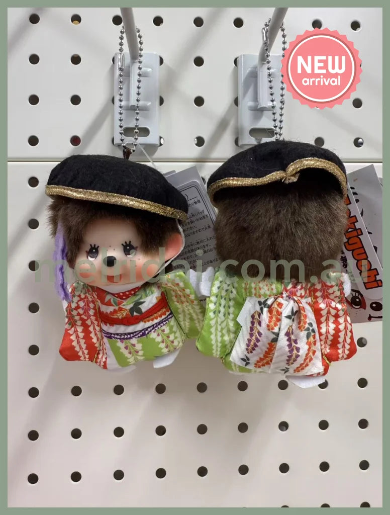 Monchhichi | Mascot Holder Plush Keychain Bag Charm H11.5×W8.5×D7.5cm (Renjishi Fujimusume)