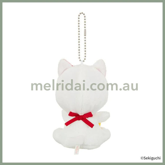 Monchhichi | Plush Keychain Bag Charm H12×W7.5×D6.5cm (Lucky Cat)