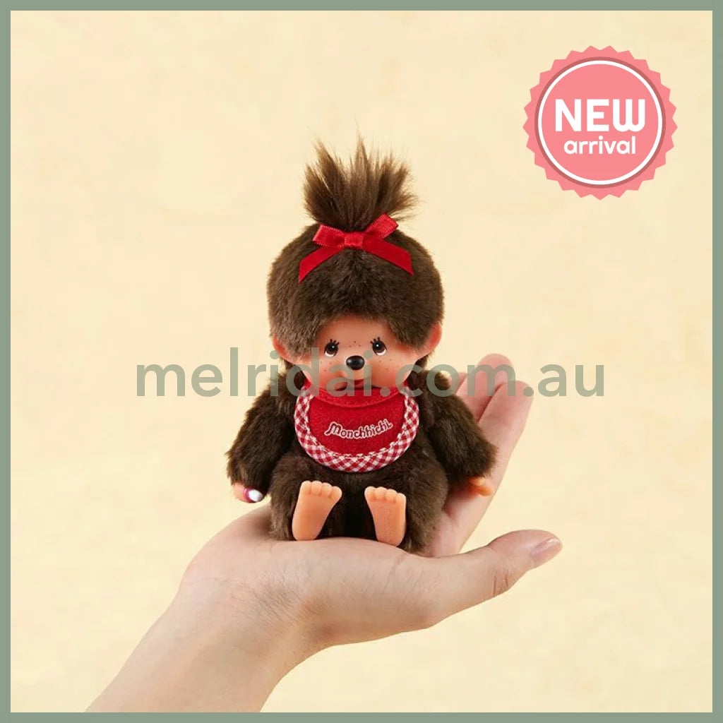 Monchhichi | Premium SS Brown Sitting Plush Toy Plush Doll H11×W9×D7cm (Girl)
