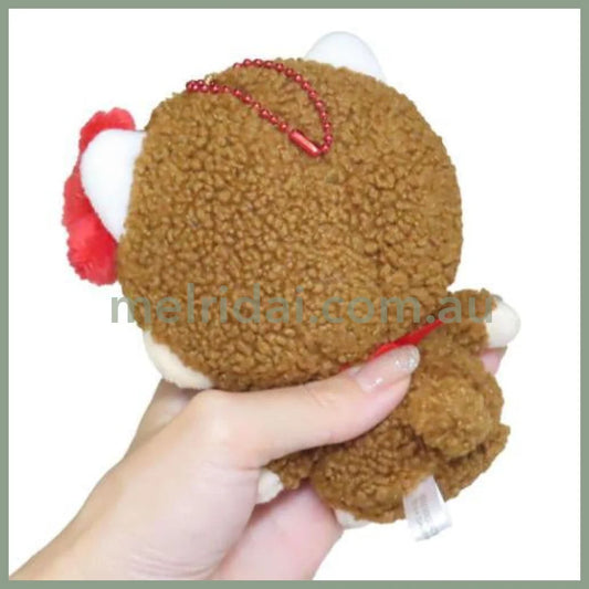Monchhichi × Sanrio | Mascot Holder Mini Plush Keychain 128×90×78Mm (Hello Kitty)