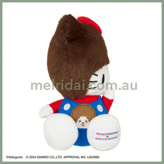 Monchhichi × Sanrio | Plush Toy H18×W13×D11Cm (Hello Kitty)