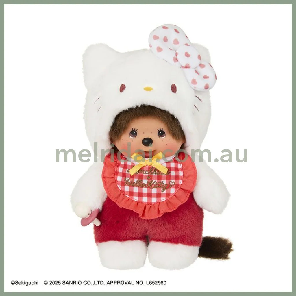 Monchhichi x Hello Kitty | Sekiguchi Plush Doll Toy H20×W12×D10cm (Special Collab 2nd Edition/Limited Edition)