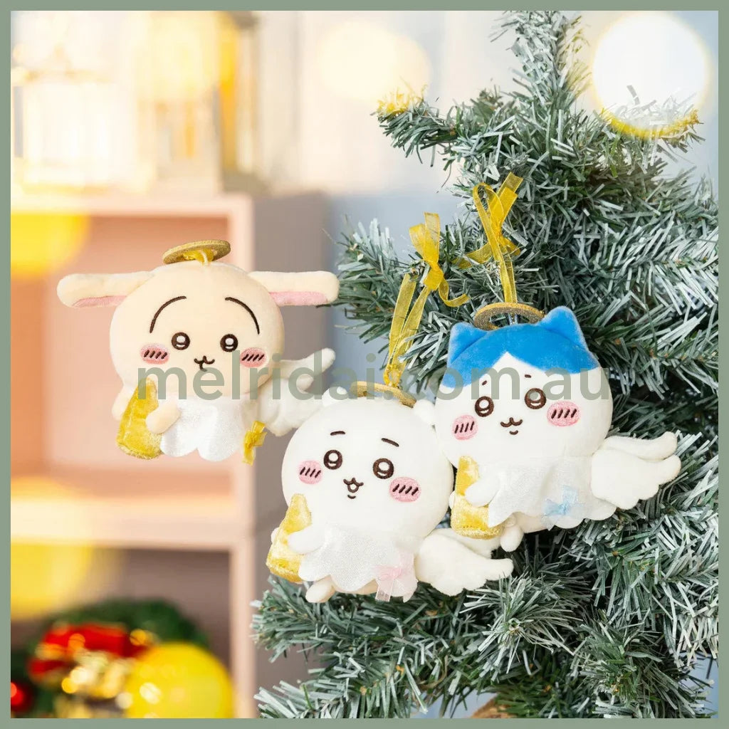 【Limit 1】Nagano Characters | Chiikawa Usagi Fuwapata Angel Mascot Holder Bag Charm Plush Keychain 105x130x65mm